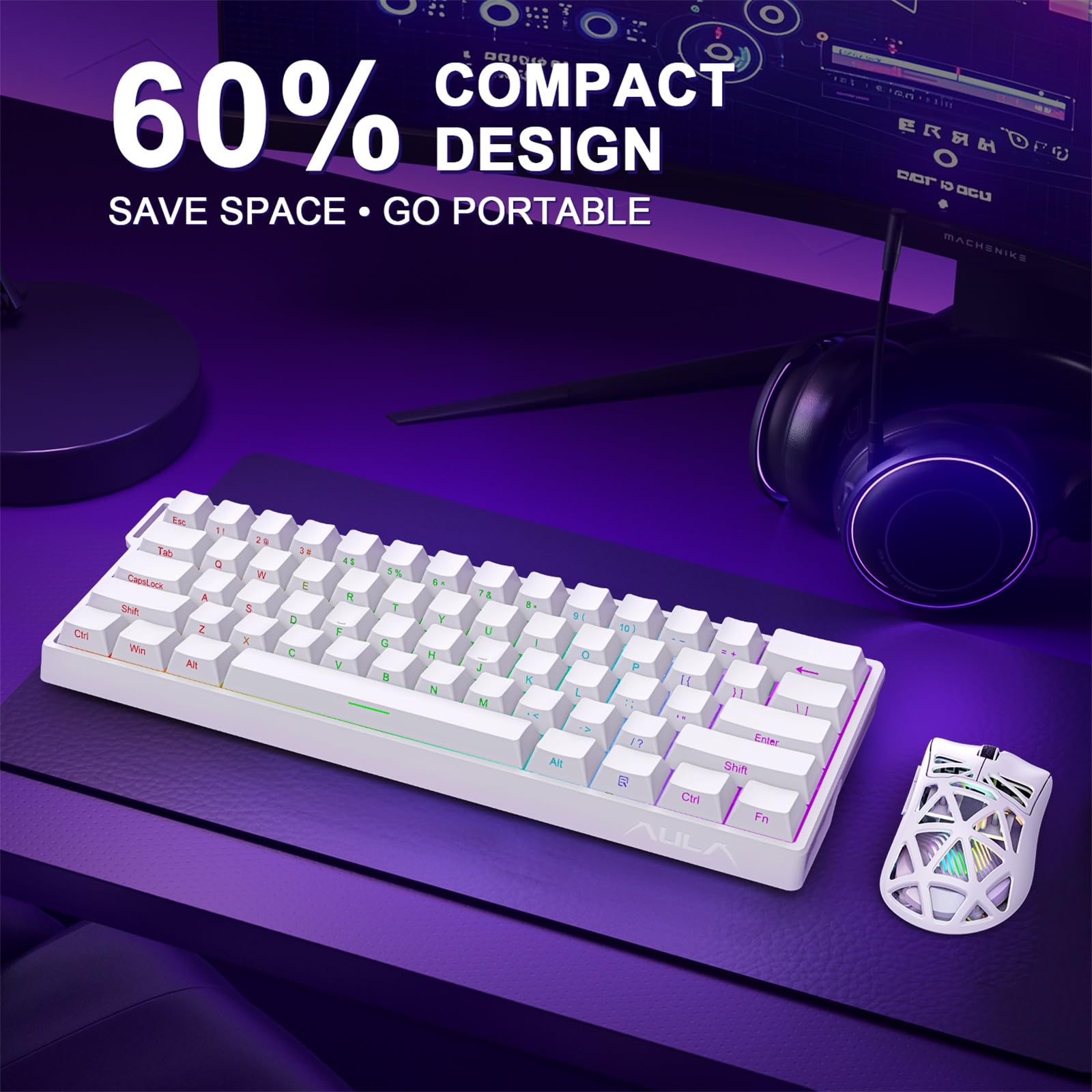 Amazon | Aula WIN60 HE 60% メカニカルキーボード 有線 ホール効果